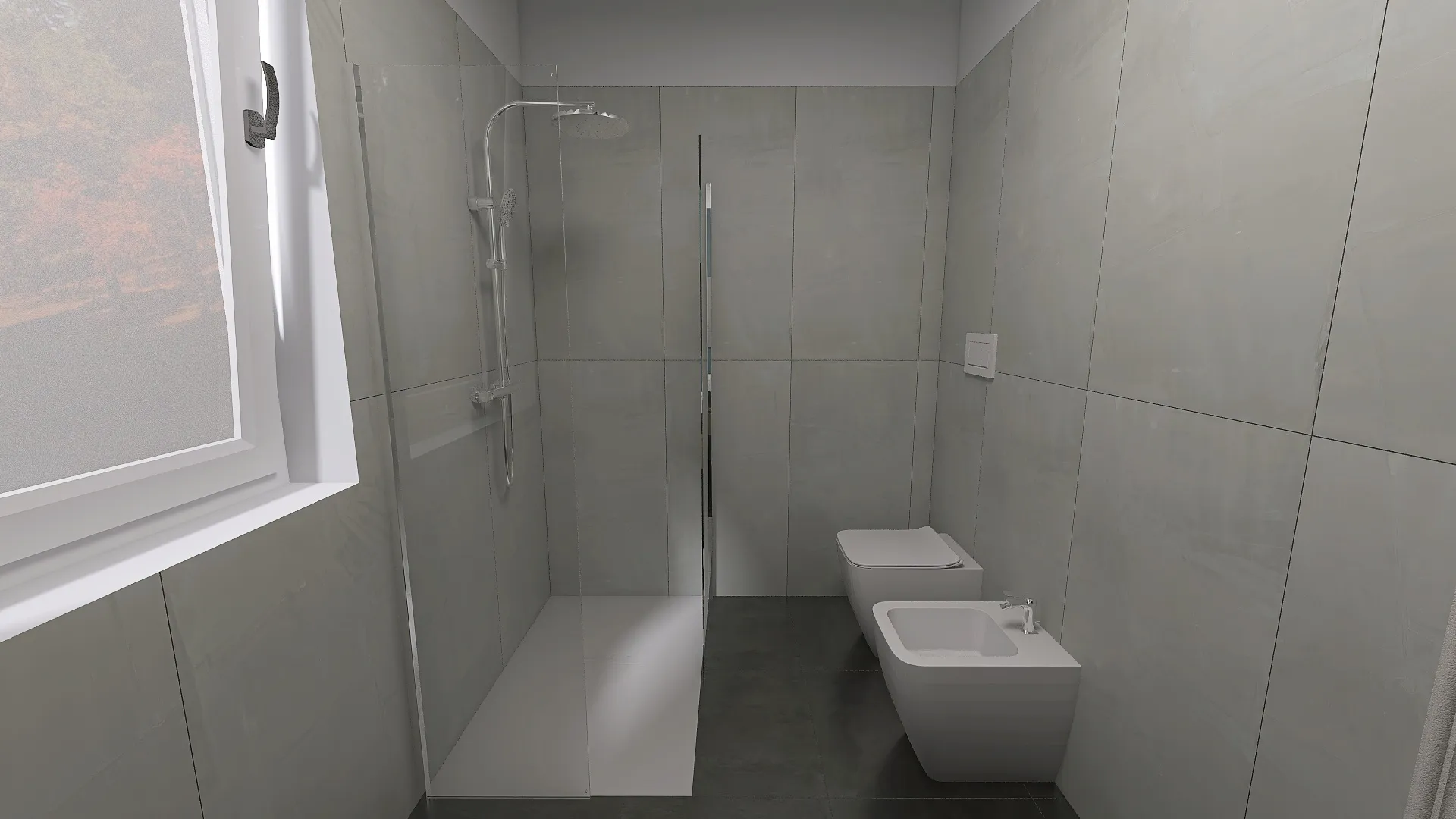Render progetto bagno in stile Cementato realizzato da Edil Centro, ambientazione 02