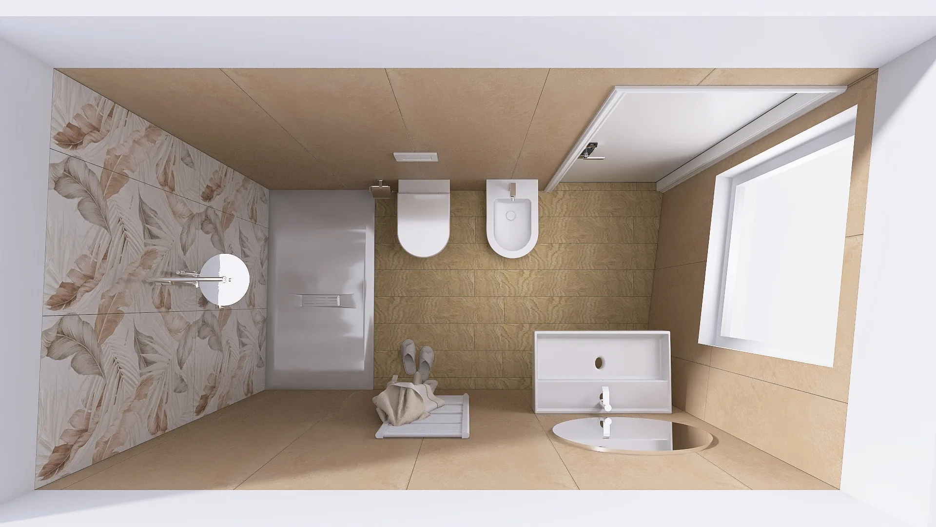 Render progetto bagno in stile Floreale realizzato da Edil Centro, ambientazione 02