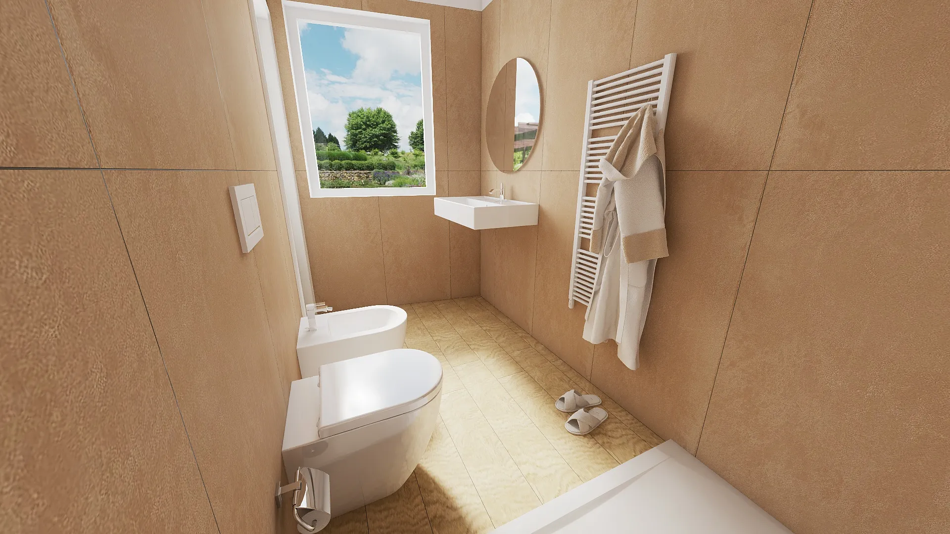 Render progetto bagno in stile Floreale realizzato da Edil Centro, ambientazione 03