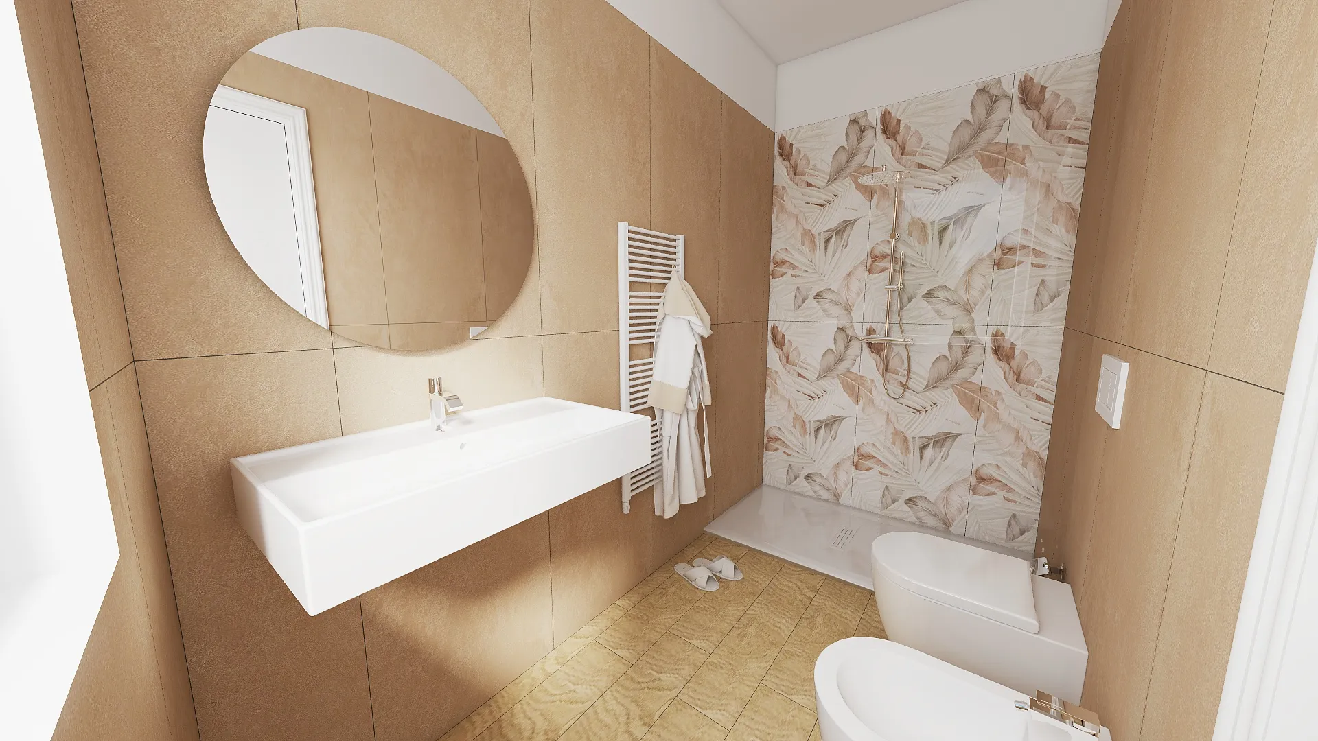 Render progetto bagno in stile Floreale realizzato da Edil Centro, ambientazione 04