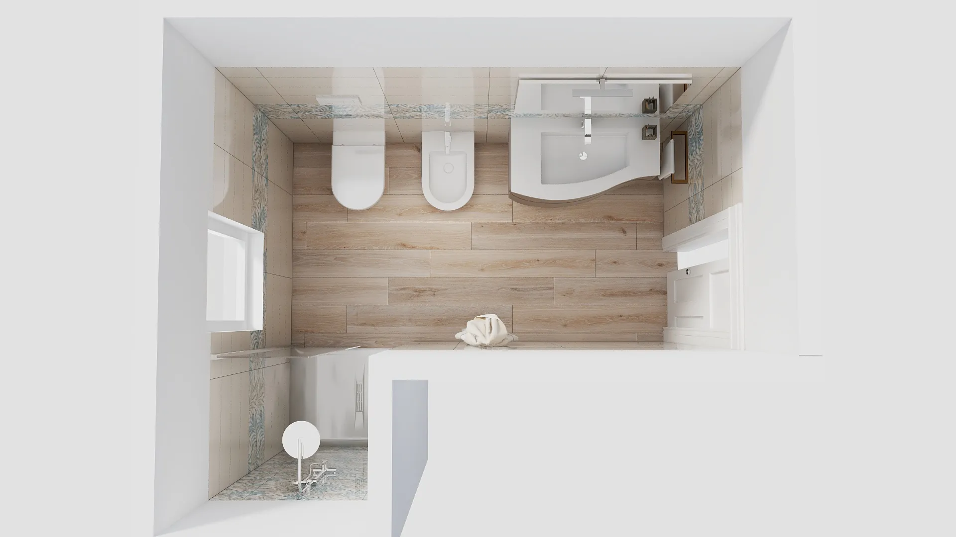 Render progetto bagno in stile Floreale realizzato da Edil Centro, ambientazione 05