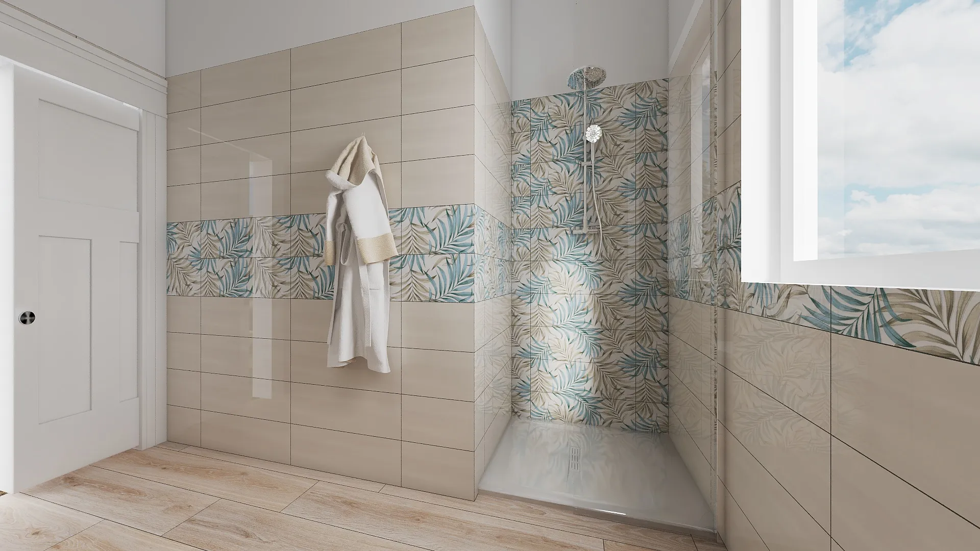 Render progetto bagno in stile Floreale realizzato da Edil Centro, ambientazione 06
