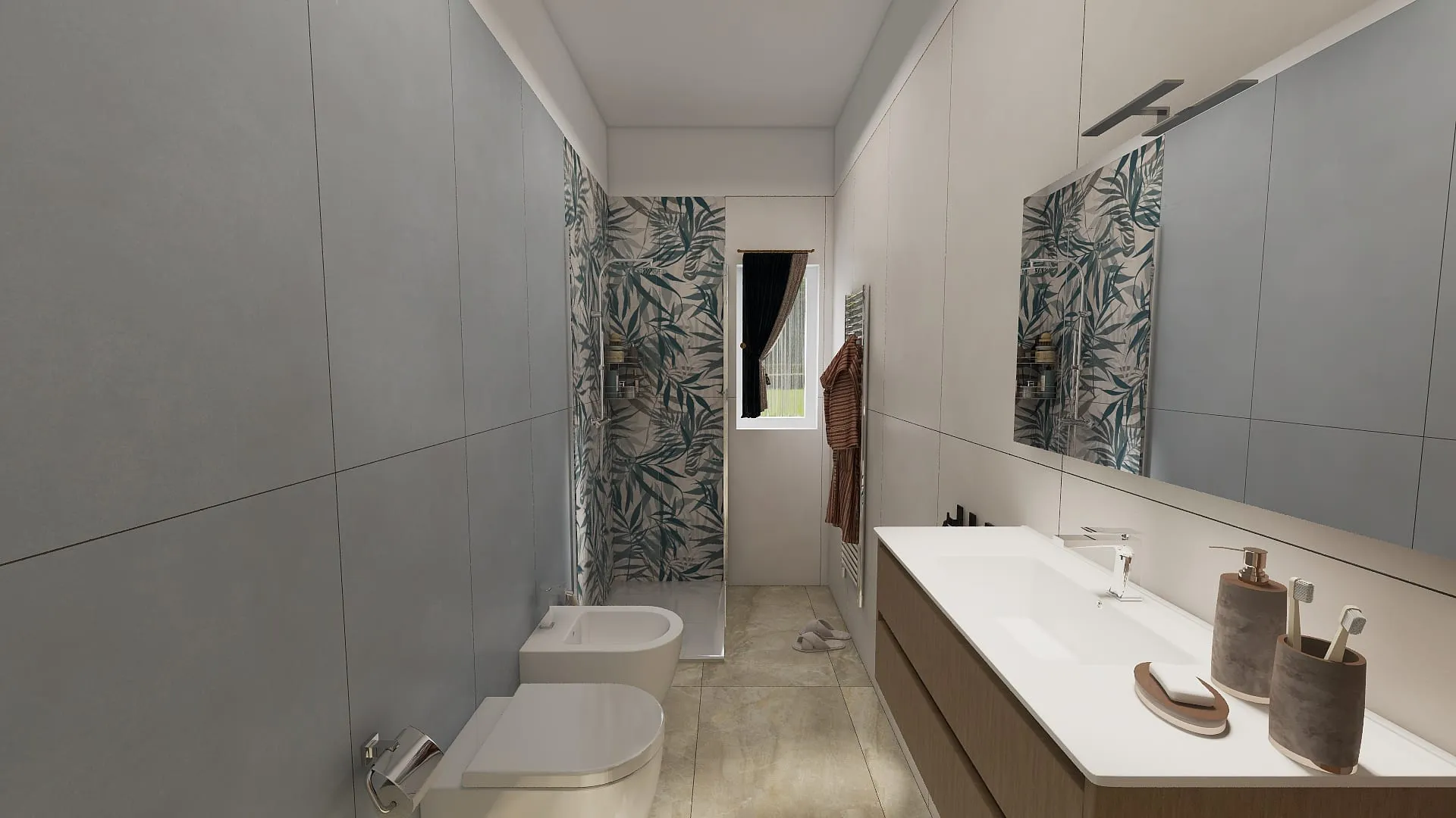 Render progetto bagno in stile Floreale realizzato da Edil Centro, ambientazione 10