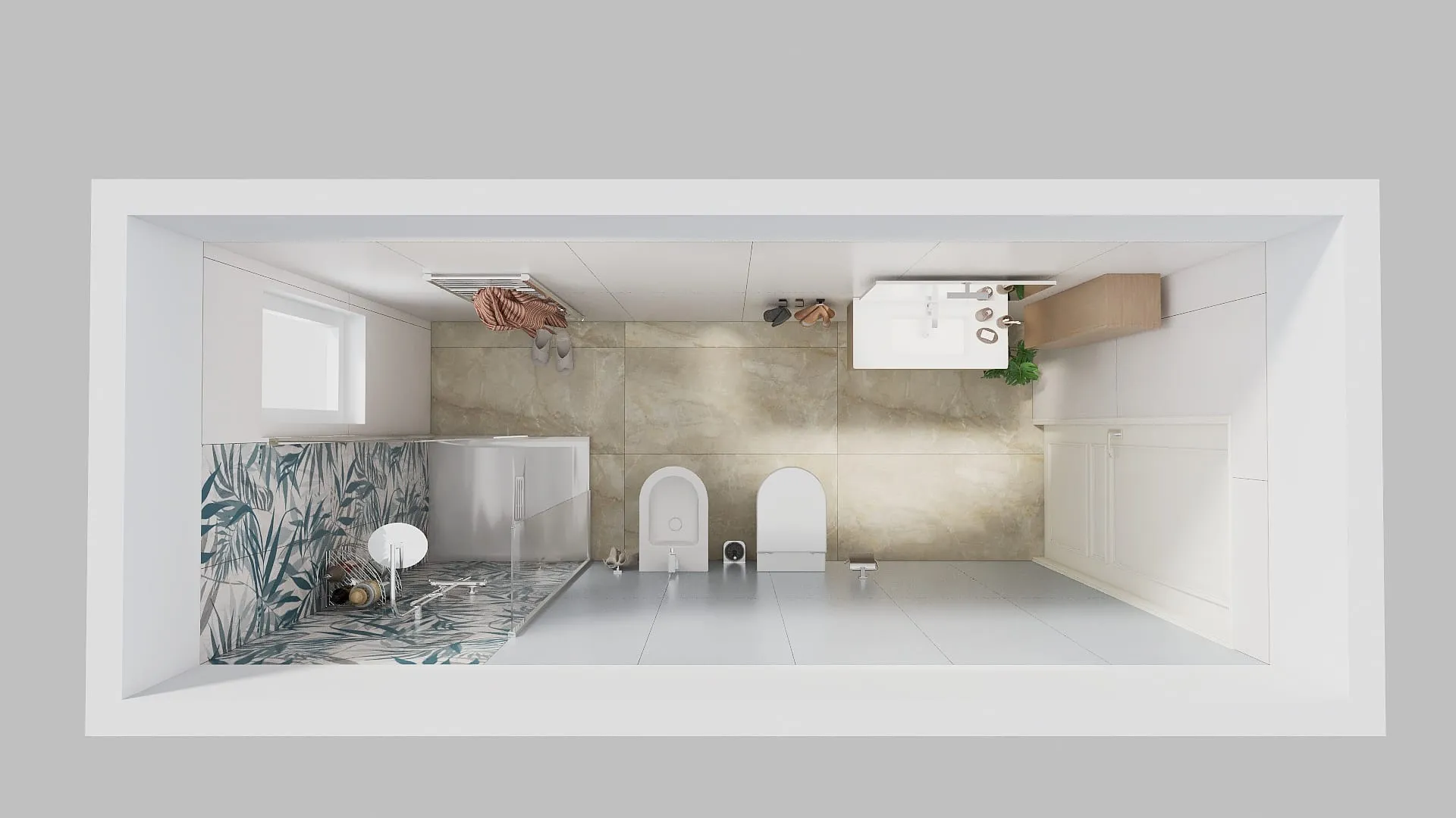 Render progetto bagno in stile Floreale realizzato da Edil Centro, ambientazione 11