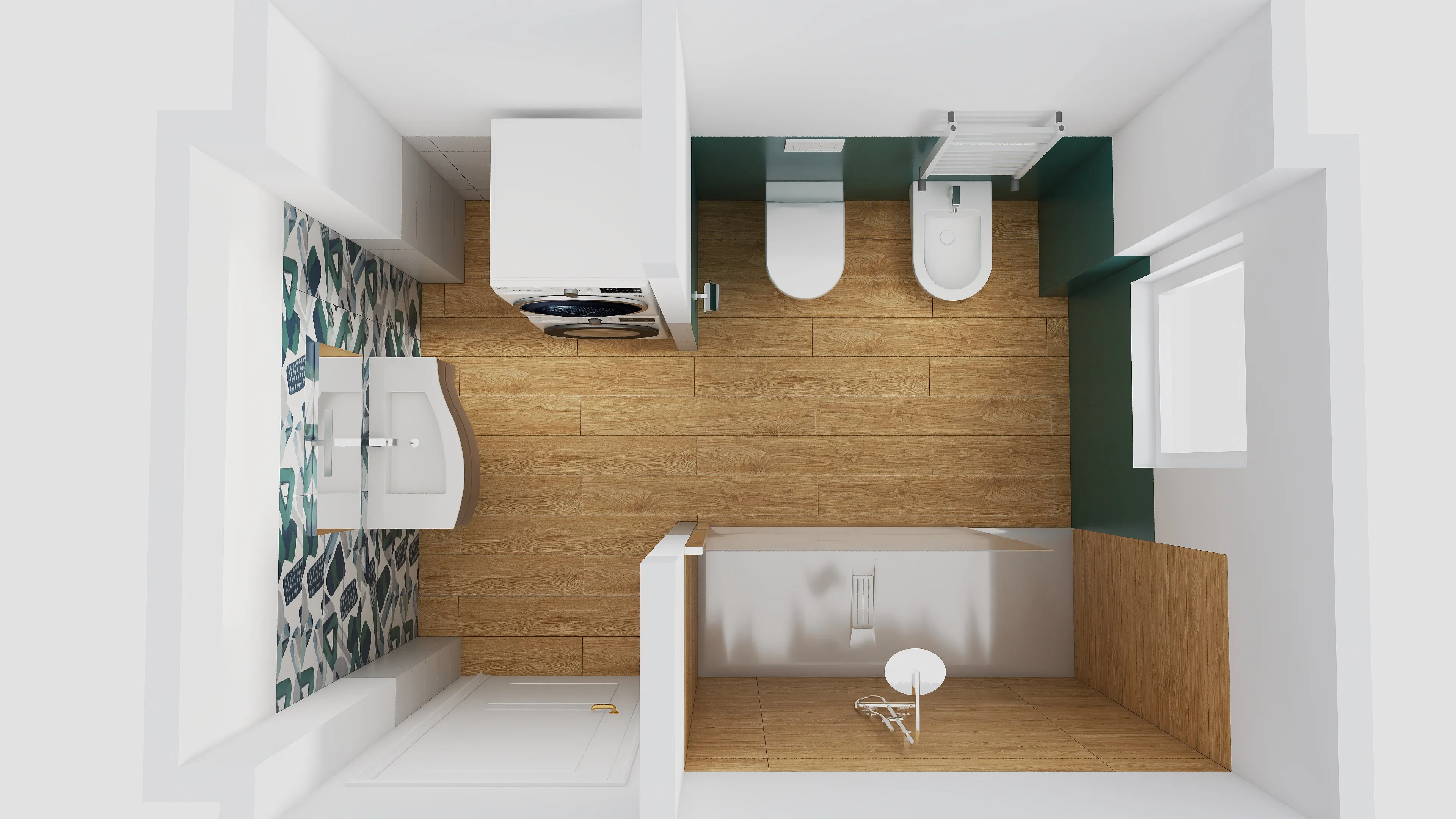 Render progetto bagno in stile Geometrico realizzato da Edil Centro, ambientazione 07
