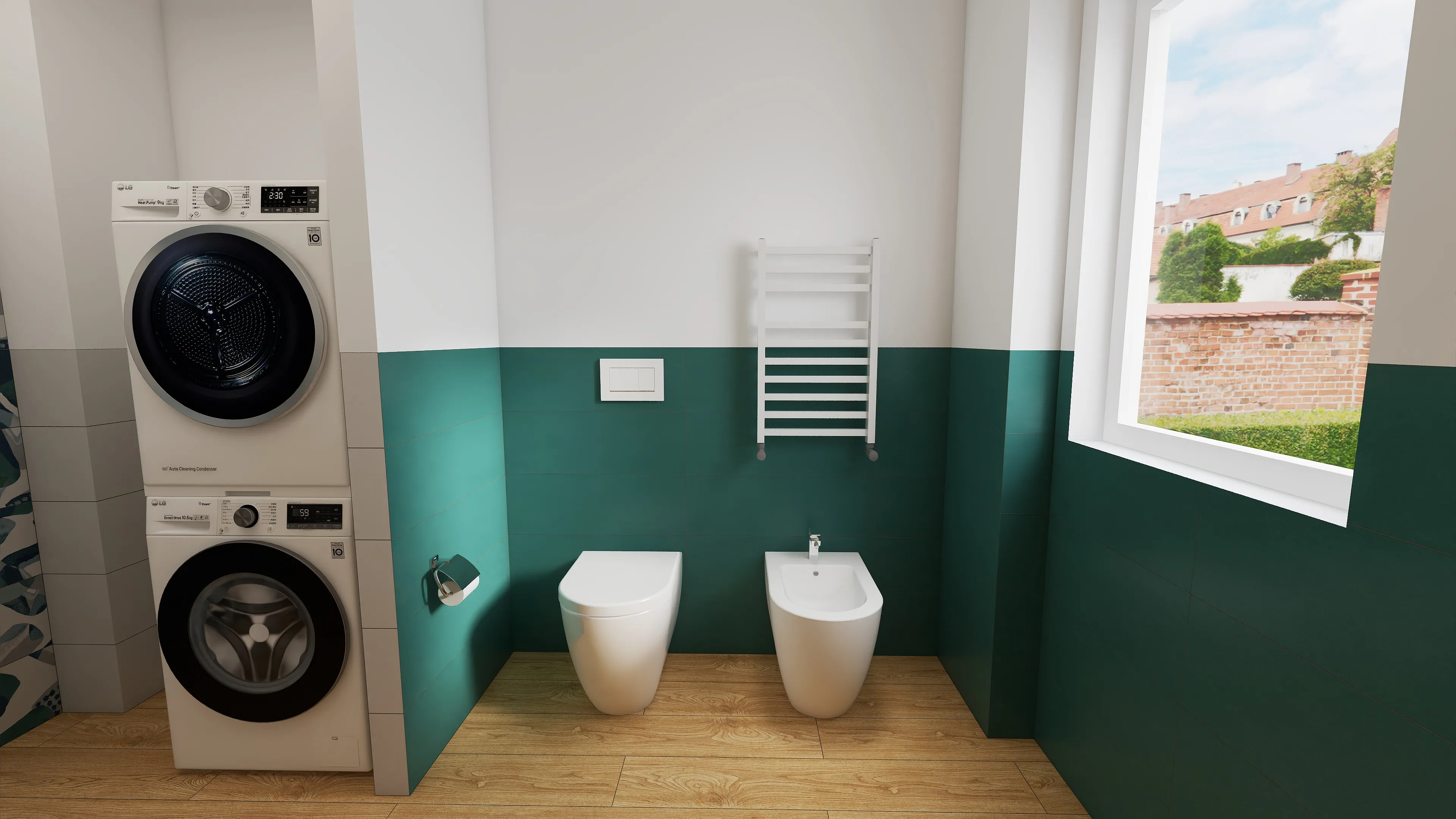 Render progetto bagno in stile Geometrico realizzato da Edil Centro, ambientazione 09