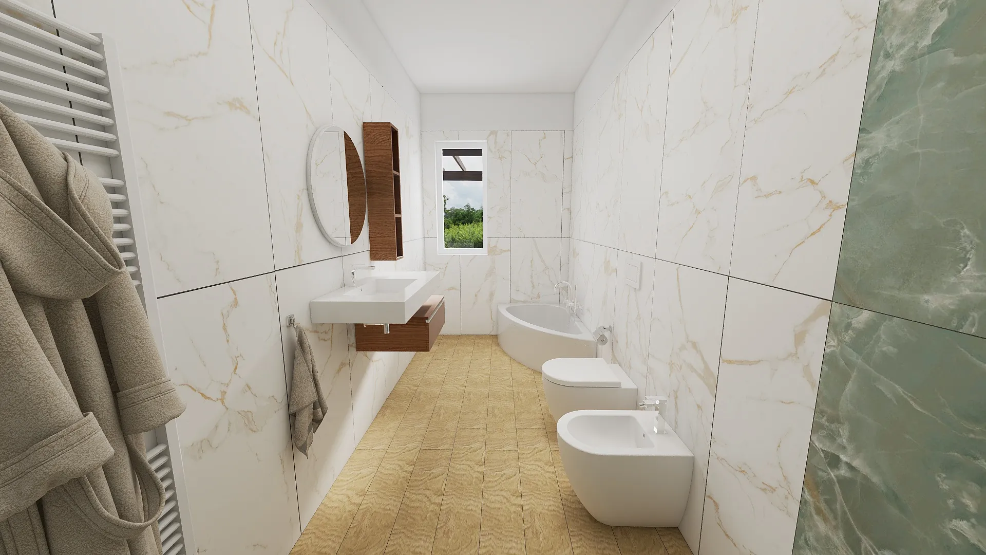 Render progetto bagno in stile Marmo realizzato da Edil Centro, ambientazione 03