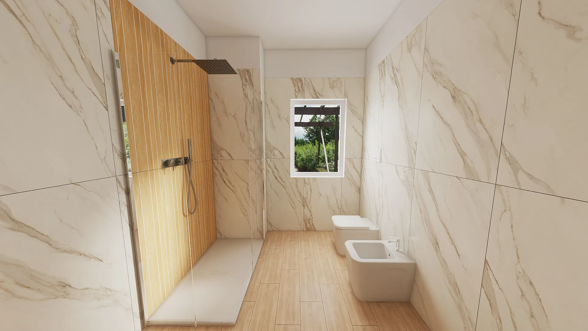 Render progetto bagno in stile Marmo realizzato da Edil Centro, ambientazione 06