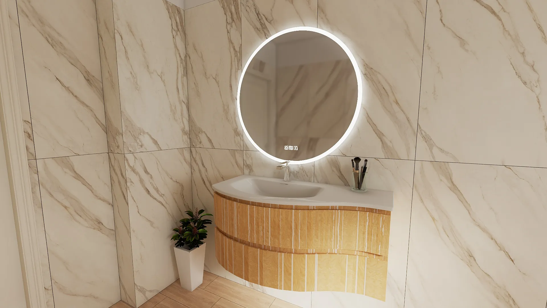Render progetto bagno in stile Marmo realizzato da Edil Centro, ambientazione 07