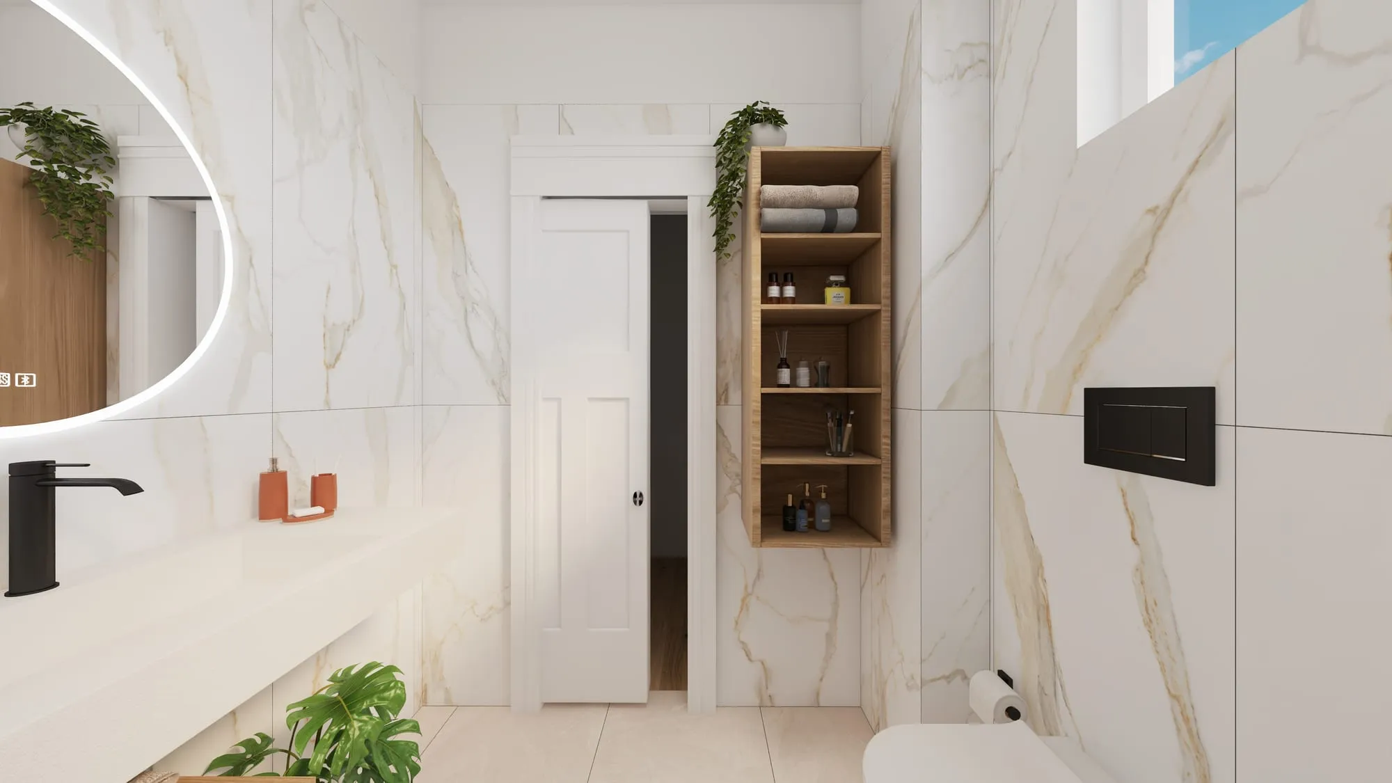 Render progetto bagno in stile Marmo realizzato da Edil Centro, ambientazione 08