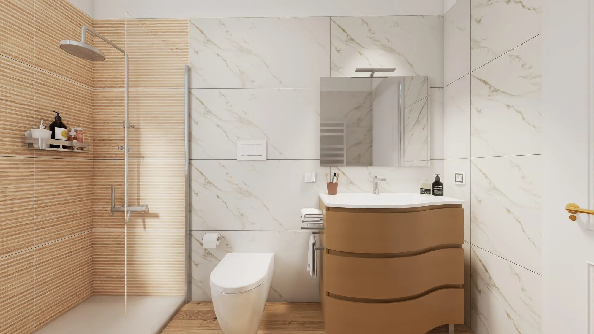 Render progetto bagno in stile Marmo realizzato da Edil Centro, ambientazione 12